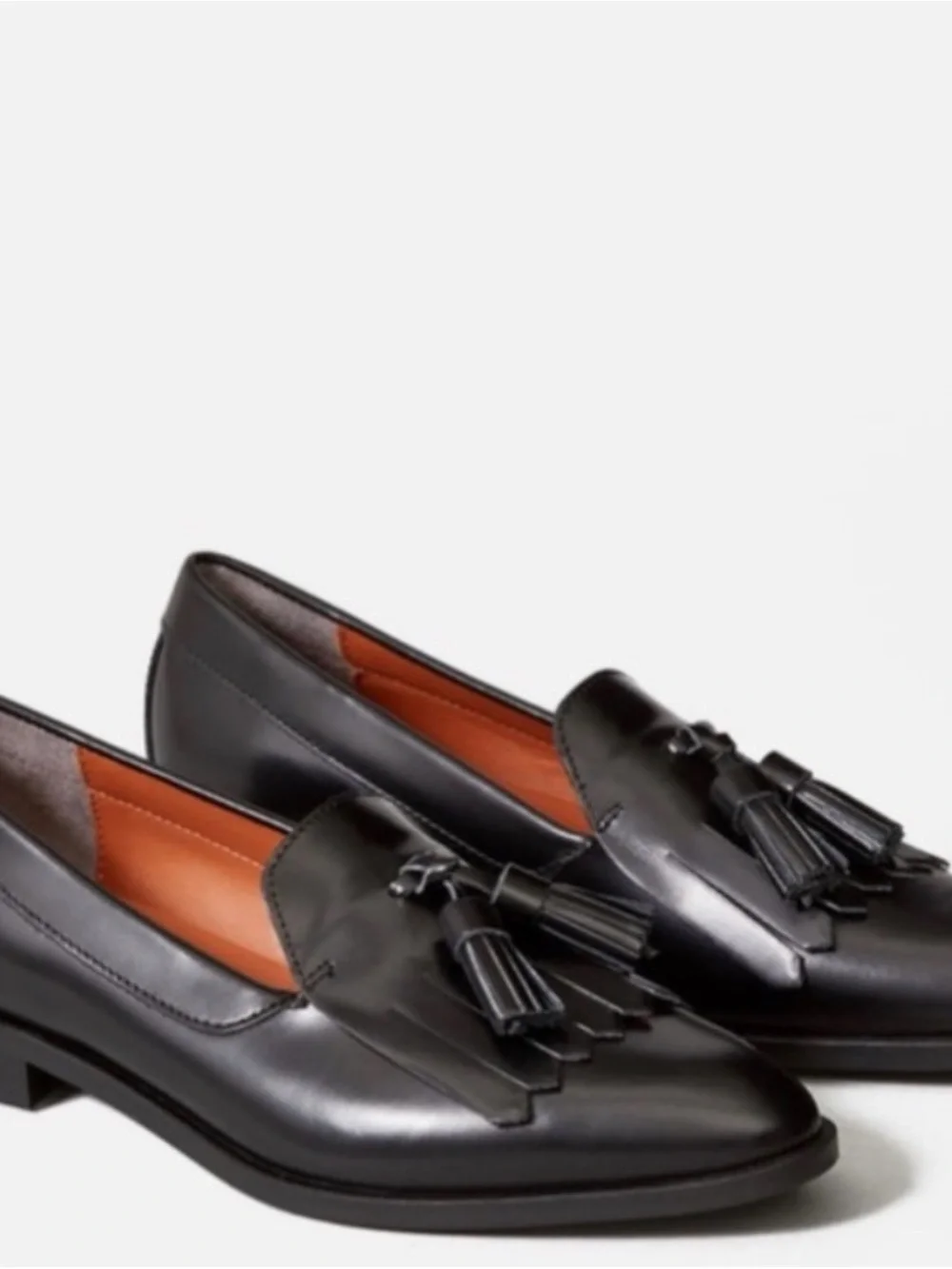 Everlane The Modern Tassel Loafer in Black Leather Size 7